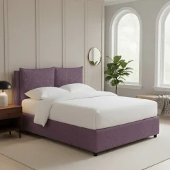 Letto Matrimoniale Viola Lilla Sfoderabile Contenitore, Dimensione Materasso 160x200 cm - Davoli