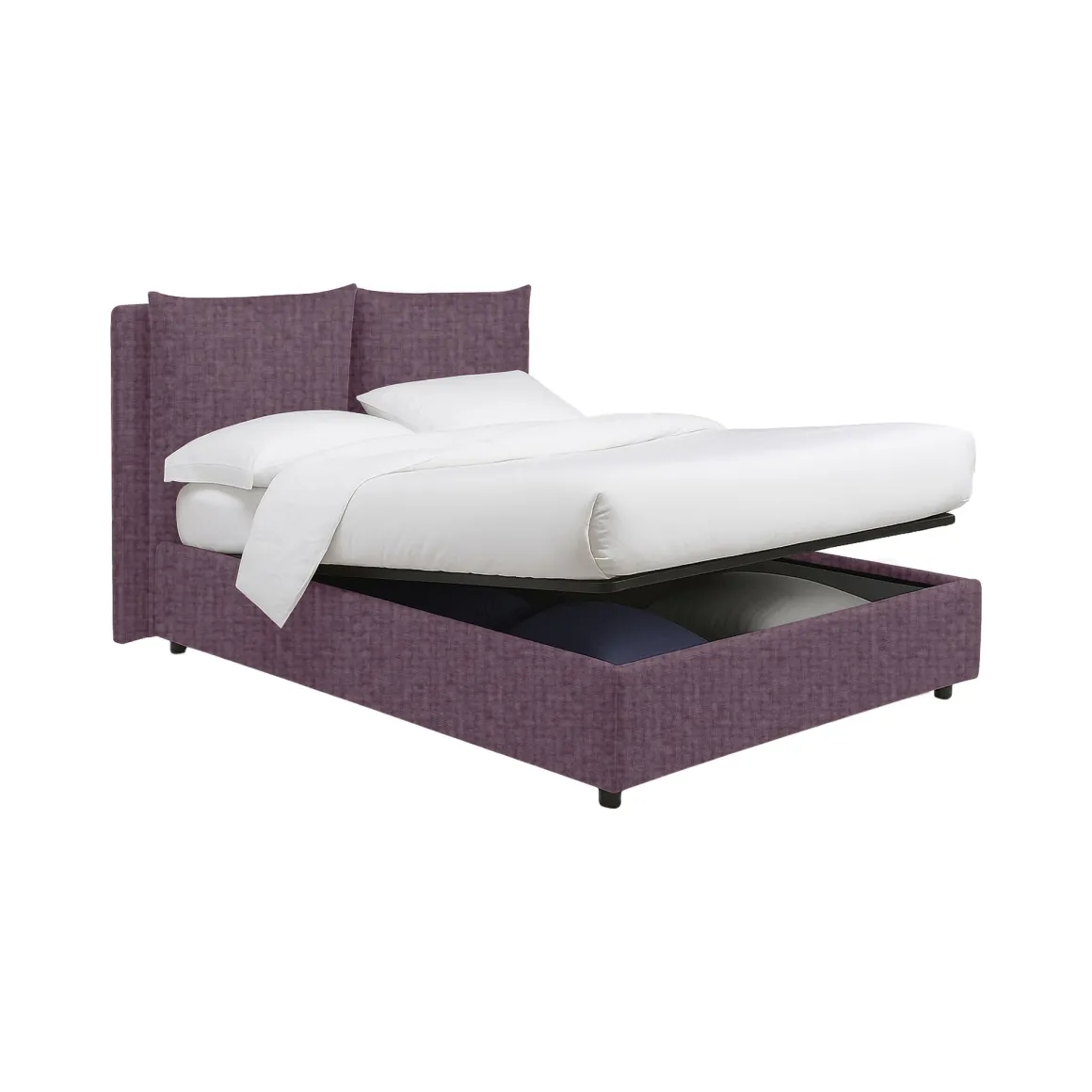 Letto Matrimoniale Viola Lilla Sfoderabile Contenitore, Dimensione Materasso 160x200 cm - Davoli
