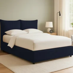 Letto Matrimoniale Viola Scuro Sfoderabile Contenitore, Dimensione Materasso 160x190 cm - Calcio