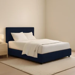 Letto Matrimoniale Viola Scuro Sfoderabile Contenitore, Dimensione Materasso 160x190 cm - Fasanella