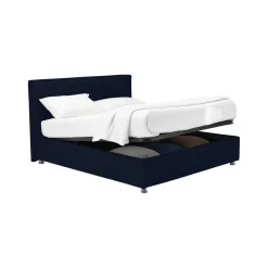 Letto Matrimoniale Viola Scuro Sfoderabile Contenitore, Dimensione Materasso 160x190 cm - Fasanella