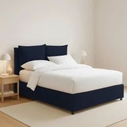 Letti Matrimoniali|Letti Contenitore > Dmora Letto Matrimoniale Sfoderabile Contenitore, Dimensione Materasso 160x190 cm - Soliera Viola Scuro