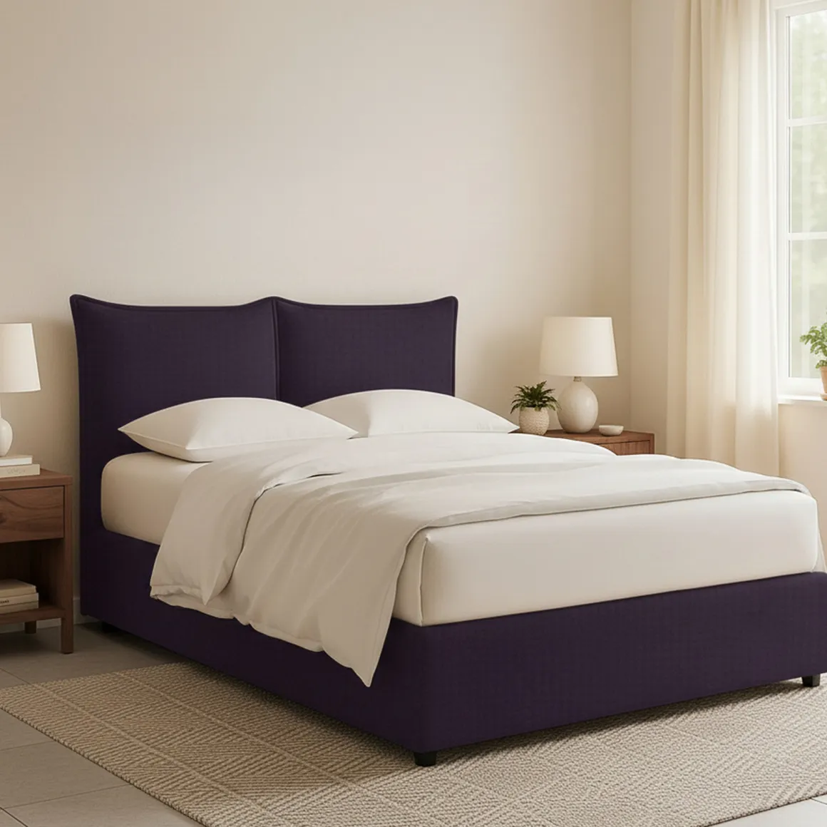 Letti Matrimoniali|Letti Contenitore > Dmora Letto Matrimoniale Sfoderabile Contenitore, Dimensione Materasso 160x190 cm - Colere Viola