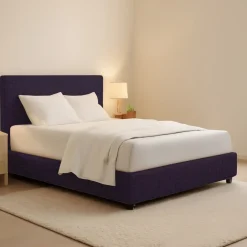 Letti Matrimoniali|Letti Contenitore > Dmora Letto Matrimoniale Sfoderabile Contenitore, Dimensione Materasso 160x190 cm - Issime Viola