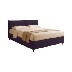 Letti Matrimoniali|Letti Contenitore > Dmora Letto Matrimoniale Sfoderabile Contenitore, Dimensione Materasso 160x190 cm - Lioni Viola