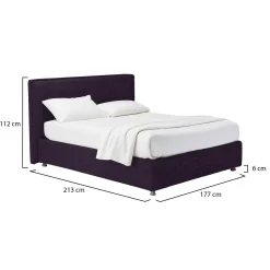 Letto Matrimoniale Viola Sfoderabile Contenitore, Dimensione Materasso 160x200 cm - Lenta