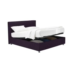 Letto Matrimoniale Viola Sfoderabile Contenitore, Dimensione Materasso 160x200 cm - Lenta