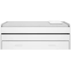Letti Per Bambini > Dmora Letto per Bambini Contenitore Letto Superiore Adatto a Rete 90x200 cm Senza Piedini, Letto Inferiore Rete non Necessaria, - Glorenza Bianco