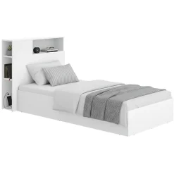 Letto per Bambini Bianco Contenitore, Dimensione Materasso 90x190 cm - Kenai