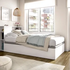 Letto per Bambini Bianco Contenitore, Dimensione Materasso 90x190 cm - Kenai