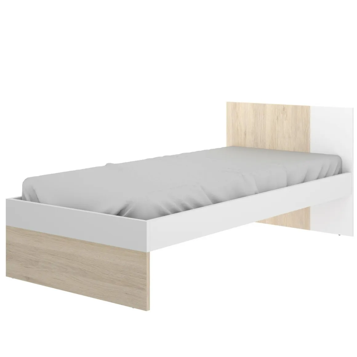 Letto per bambini classico 196x97cm bianco e rovere - Allegro