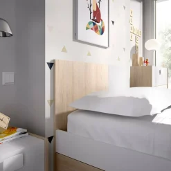 Letto per bambini classico 196x97cm bianco e rovere - Allegro
