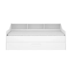 Letto per bambini con ripiani e 1 cassetto 194x120cm bianco - Annya