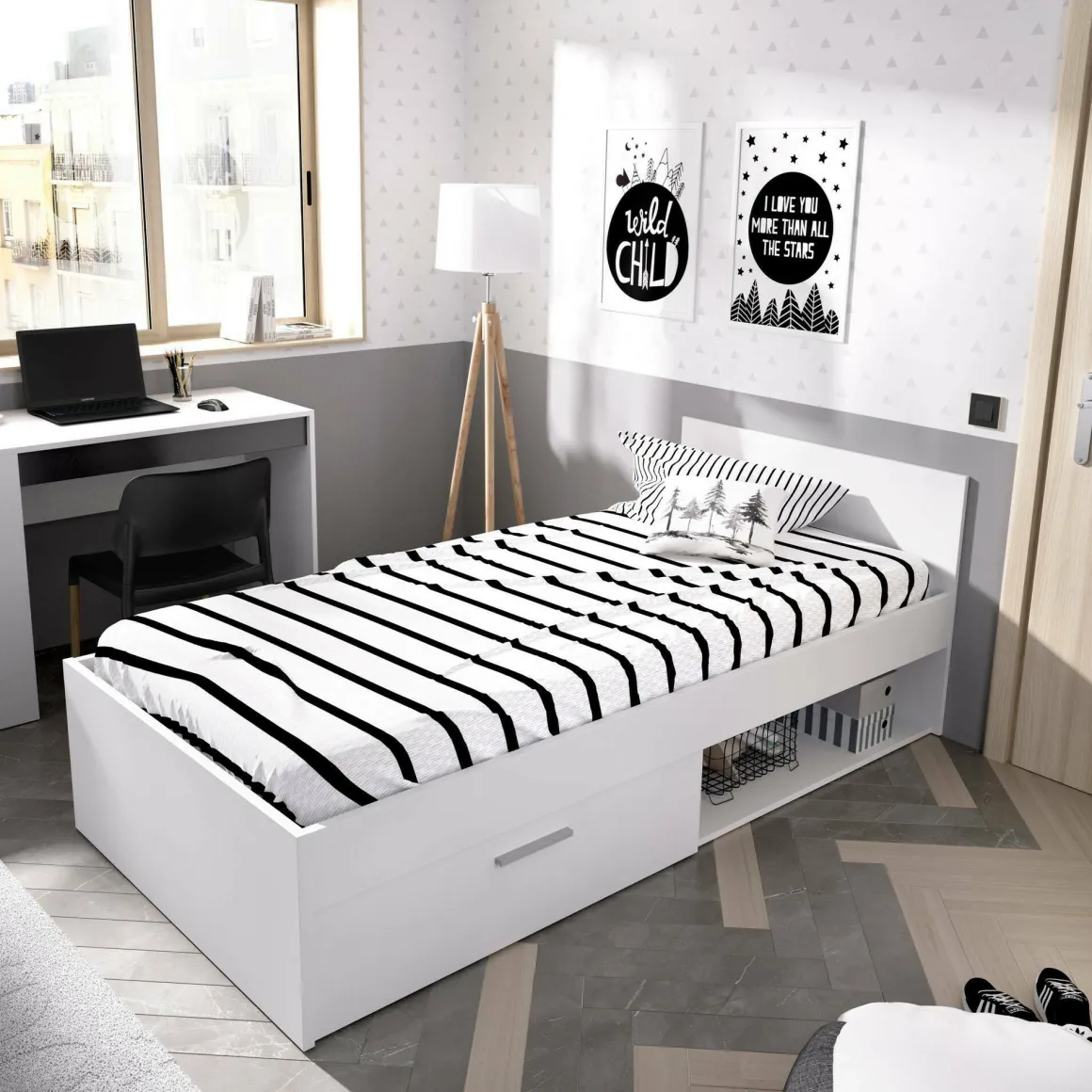 Letto per bambini 196x97cm bianco - Aromatic