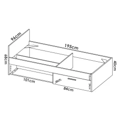Letto per bambini 196x97cm bianco - Aromatic