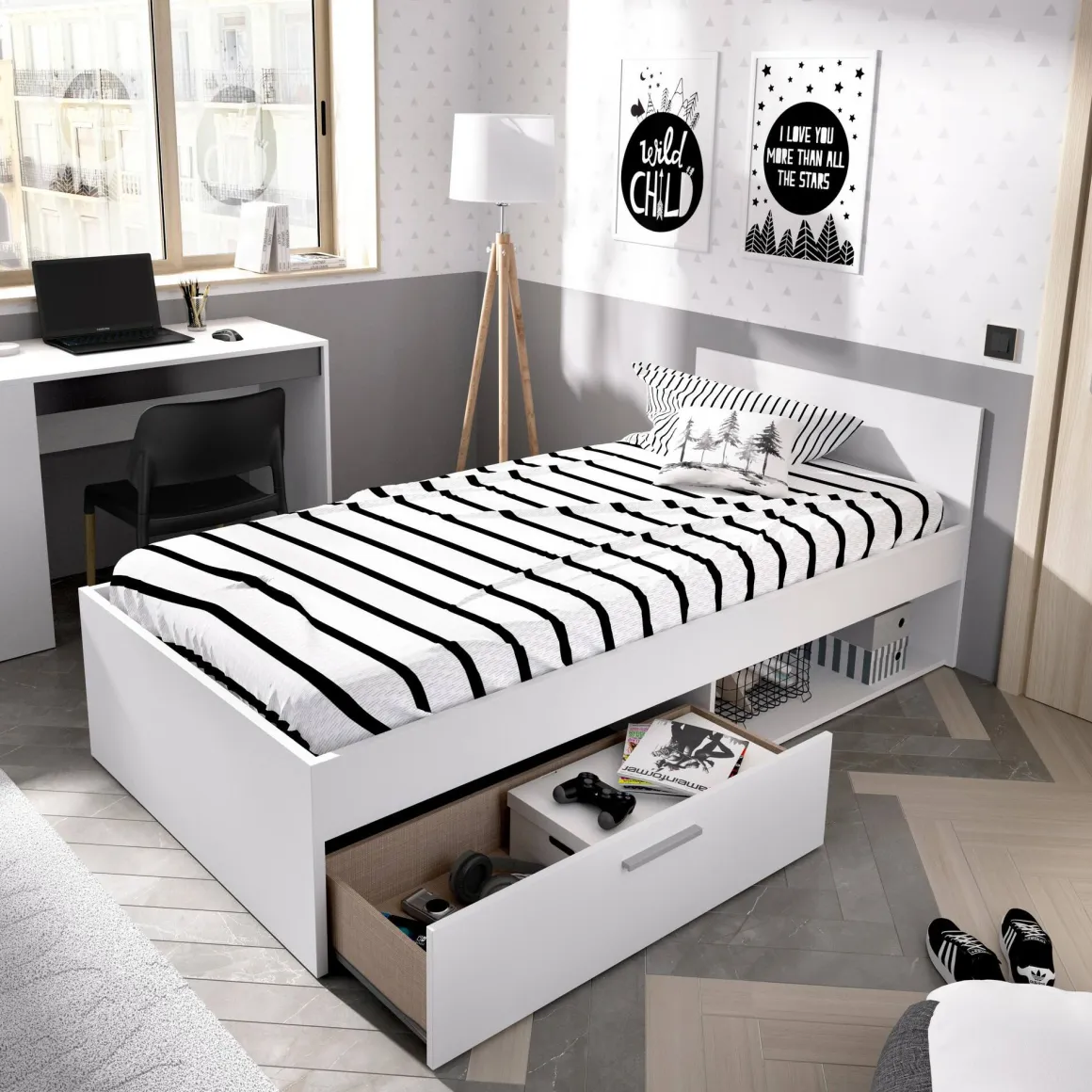 Letto per bambini 196x97cm bianco - Aromatic