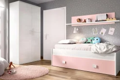 Cameretta|Camera Da Letto > Dmora Letto per bambini 195x97cm bianco e rosa - Aikiko Rosa, Bianco