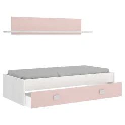 Cameretta|Camera Da Letto > Dmora Letto per bambini 195x97cm bianco e rosa - Aikiko Rosa, Bianco