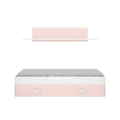 Cameretta|Camera Da Letto > Dmora Letto per bambini 195x97cm bianco e rosa - Aikiko Rosa, Bianco