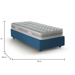 Letto 1 piazza con contenitore blu 95x205 - Abbi
