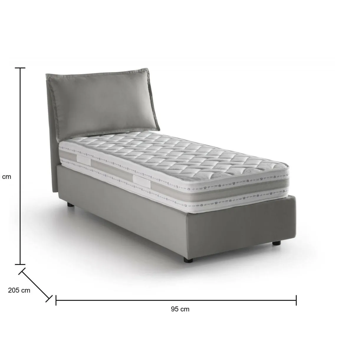 Letti Singoli|Letti Contenitore > Dmora Letto 1 piazza con contenitore 95x205 - Astor Rosso