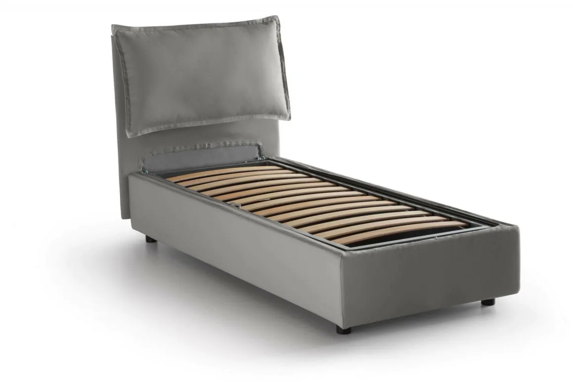 Letti Singoli|Letti Contenitore > Dmora Letto 1 piazza con contenitore 95x205 - Astor Rosso