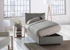 Letti Singoli|Letti Contenitore > Dmora Letto 1 piazza con contenitore 95x205 - Astor Rosso