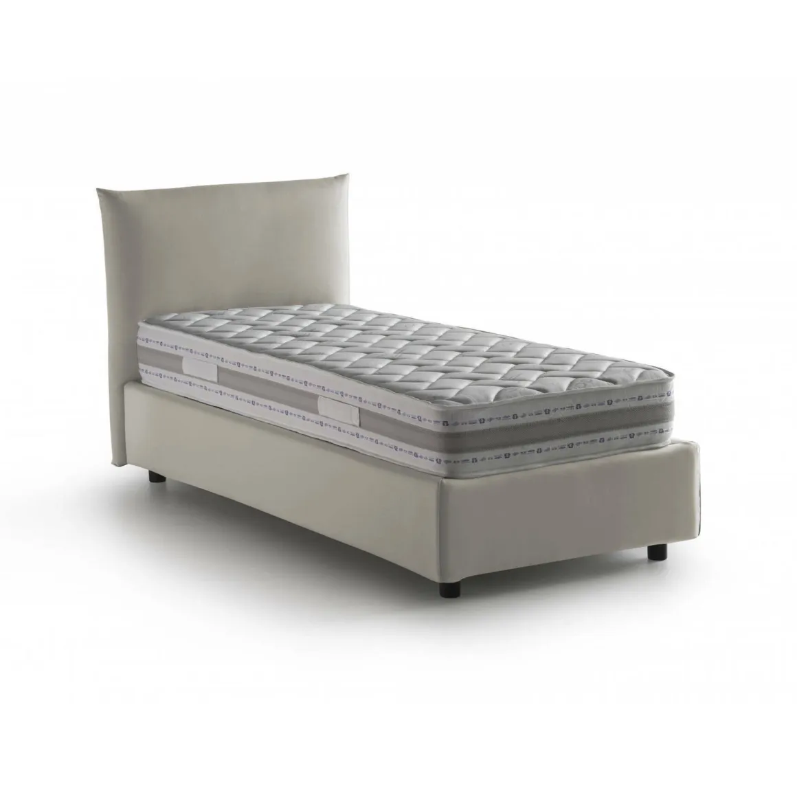 Letto 1 piazza contenitore beige 110x215cm sfoderabile - Azeglio