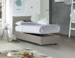 Letto 1 piazza contenitore beige 110x215cm sfoderabile - Azeglio