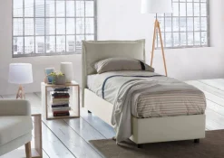 Letti Singoli|Letti Contenitore > Dmora Letto 1 piazza contenitore 95x205cm sfoderabile - Argentino Beige