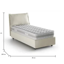 Letti Singoli|Letti Contenitore > Dmora Letto 1 piazza contenitore 95x205cm sfoderabile - Argentino Beige