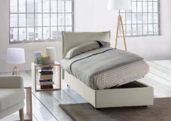 Letti Singoli|Letti Contenitore > Dmora Letto 1 piazza contenitore 95x205cm sfoderabile - Argentino Beige