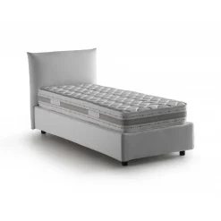 Letto 1 piazza contenitore bianco 110x215cm rivestimento in tessuto - Astianatte