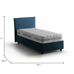 Letti Singoli|Letti Contenitore > Dmora Letto 1 piazza contenitore 95x205cm rete inclusa - Aphrodite Blu