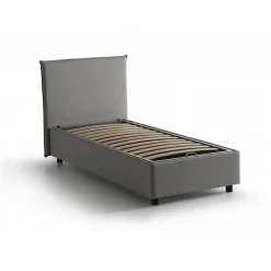 Letto 1 piazza contenitore grigio 95x205cm sfoderabile - Argentino