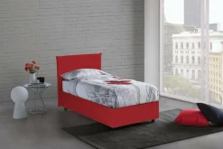 Letti Singoli|Letti Contenitore > Dmora Letto 1 piazza contenitore 95x205cm sfoderabile - Armaduk Rosso