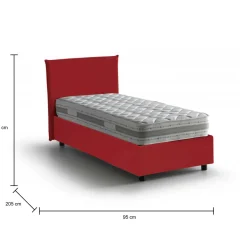 Letti Singoli|Letti Contenitore > Dmora Letto 1 piazza contenitore 95x205cm sfoderabile - Armaduk Rosso