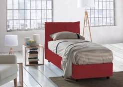 Letti Singoli|Letti Contenitore > Dmora Letto 1 piazza contenitore 95x215cm sfoderabile - Boudicca Rosso