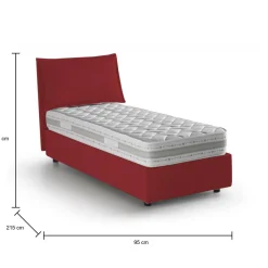 Letti Singoli|Letti Contenitore > Dmora Letto 1 piazza contenitore 95x215cm sfoderabile - Boudicca Rosso