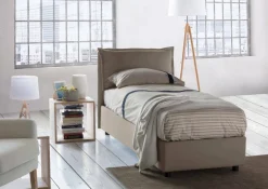 Letti Contenitore|Camera Da Letto > Dmora Letto 1 piazza contenitore tortora 95x205cm design - Aphrodite Grigio Tortora