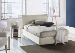 Letti Piazza E Mezza|Letti Contenitore > Dmora Letto piazza e mezza Abbygale, con materasso Cm 120x200 incluso, Beige