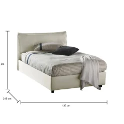 Letti Piazza E Mezza|Letti Contenitore > Dmora Letto piazza e mezza Abbygale, con materasso Cm 120x200 incluso, Beige