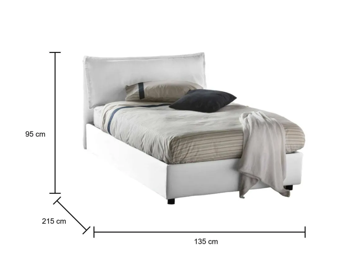 Letti Piazza E Mezza|Letti Contenitore > Dmora Letto piazza e mezza Abbygale, con materasso Cm 120x200 incluso, Blu