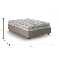 Letto piazza e mezza Abici, con materasso Cm 120x200 incluso, Tortora
