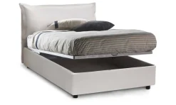 Letti Piazza E Mezza|Letti Contenitore > Dmora Letto piazza e mezza Aconito, con materasso Cm 120x200 incluso, Bianco