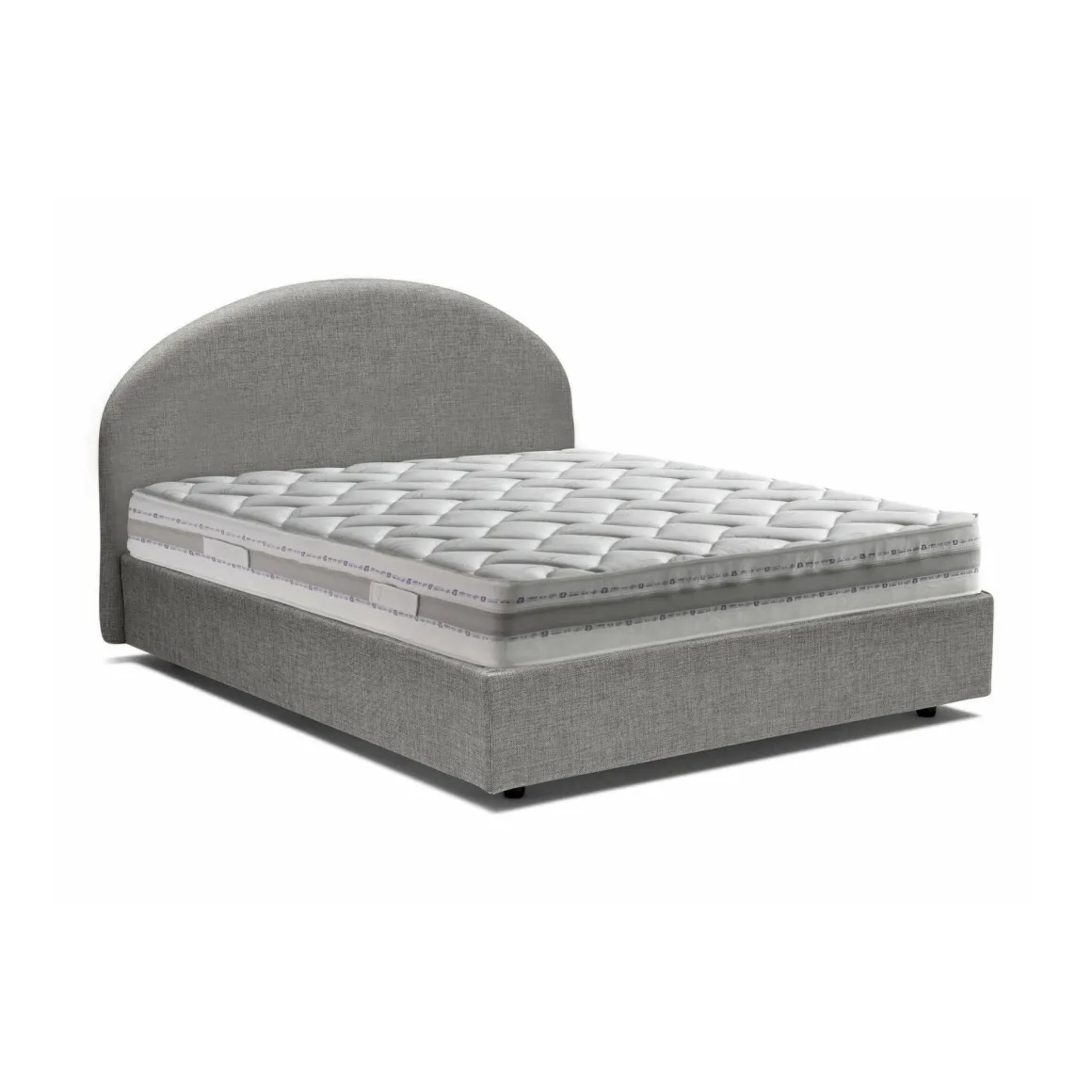 Letto piazza e mezza Acy, con materasso Cm 120x190 incluso, Grigio
