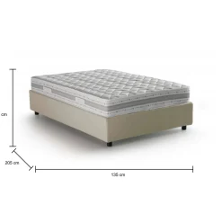 Letto piazza e mezza Aftis, con materasso Cm 120x190 incluso, Beige