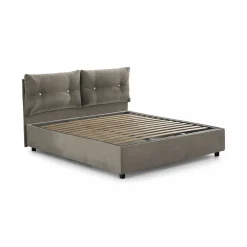 Letto piazza e mezza Agamennone, adatto per materasso Cm 120x190, Tortora