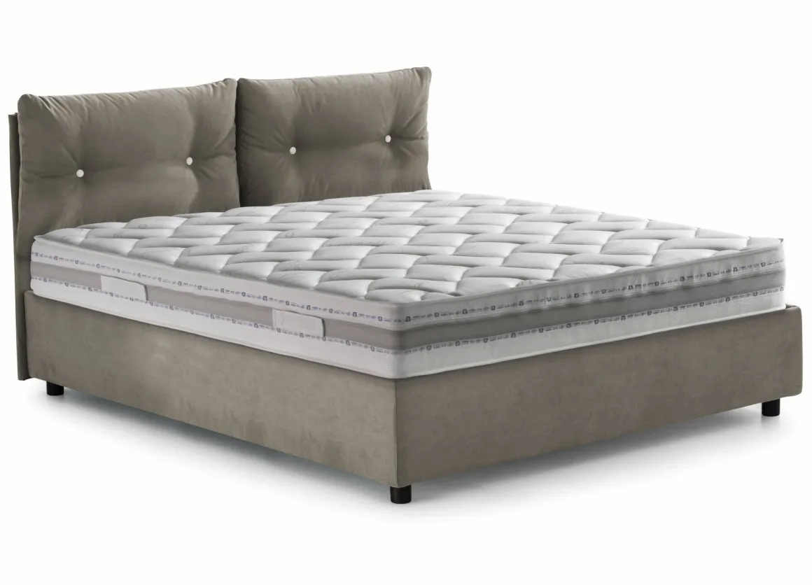 Letto piazza e mezza Agamennone, adatto per materasso Cm 120x190, Tortora