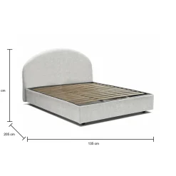 Letti Piazza E Mezza|Letti Contenitore > Dmora Letto piazza e mezza Akis, adatto per materasso Cm 120x190, Bianco